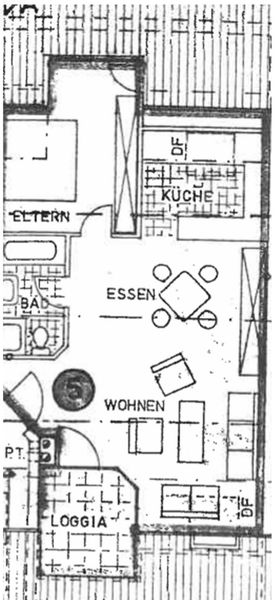 Gemütliche 2-Zimmer-Dachgeschosswohnung mit Dachloggia, Einbauküche und Stellplatz